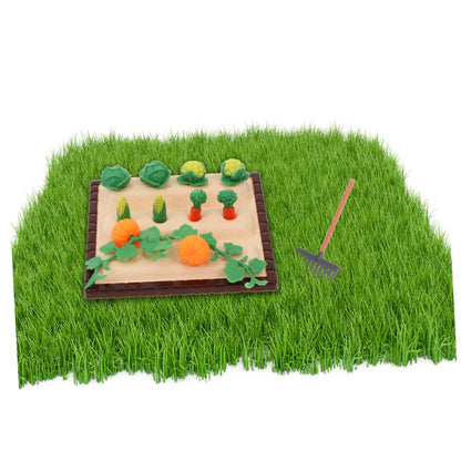 NUOBESTY Mini Shovel Rake Farm Model Kit Vegetable Figurines Mini Garden Tools Dollhouse Decorations Miniature Field Scene Landscape Outdoor Small Ornament Resin 1 Set
