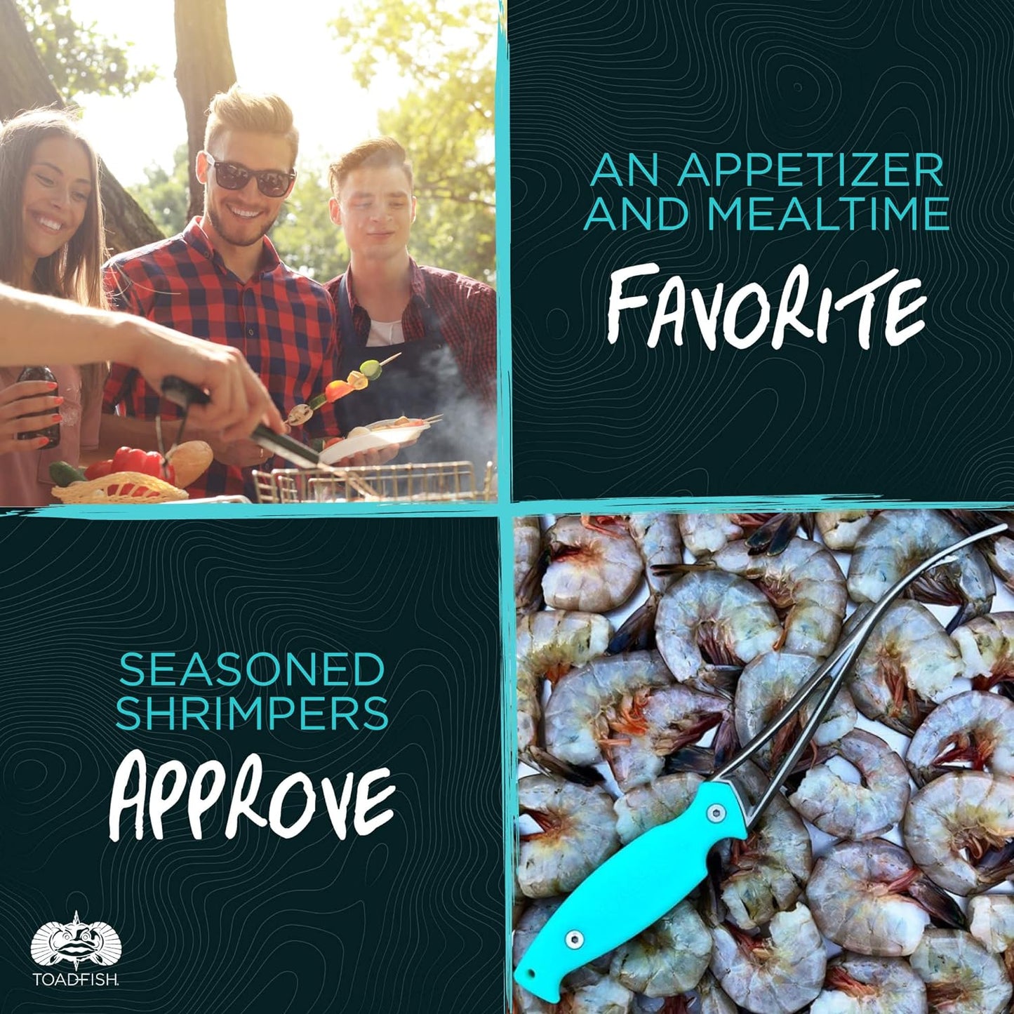 Toadfish Shrimp Deveiner Tool - Kitchen Essential Prawn & Seafood Peeler with Ergonomic Handle