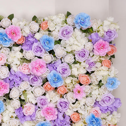 UYCVT Handmade Romantic Colorful Flowers Wall Large Artificial Flower Wall Backdrop Panels, Rose Wedding Backdrop 300 * 300Cm*3-300 * 300cm/10 * 10FT