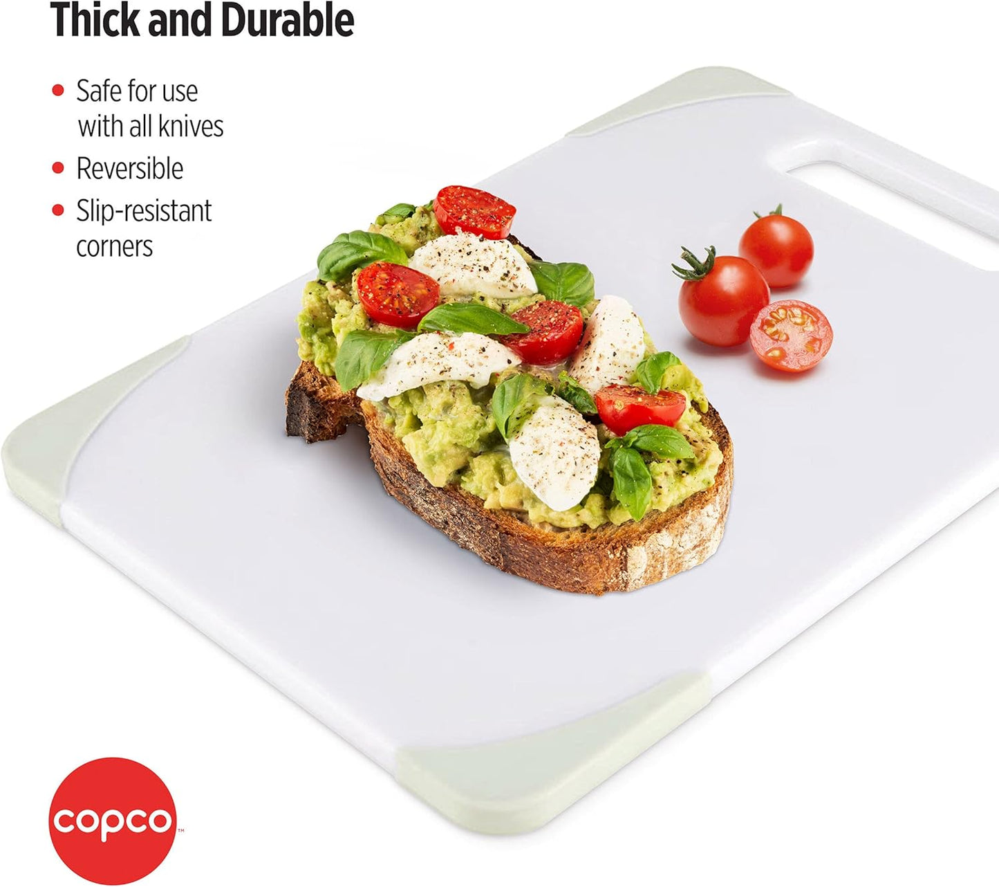Copco Nonslip Small Plastic Cutting Board, 7.75x11.25-Inch, Pistachio Color