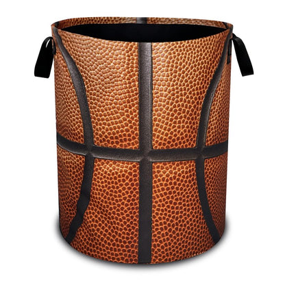 Basketball Laundry Basket Ball Texture Oxford Cloth Laundry Hamper With Handle Foldable Portable Clothes Storage Basket 18.9 X 16.5 Inch Storage Bag For Laundry Room/Bathroom/Bedroom/Dormitories