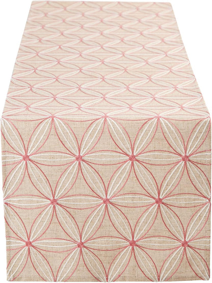 DII Polyester Embroidered Table Runner for Spring Garden Party, Summer BBQ, Baby Showers, Everyday Use - 14x70, Flowers