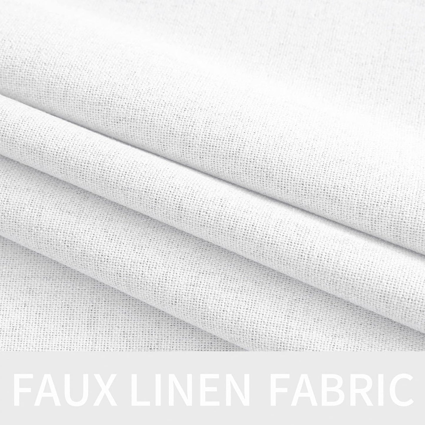 MIULEE Blackout Linen Textured Curtains - Thermal Insulated Room Darkening Drapes | Bright White, 52 x 108 Inch (2 Panels)