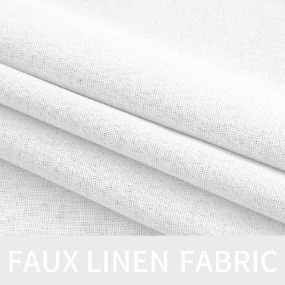 MIULEE Blackout Linen Textured Curtains - Thermal Insulated Room Darkening Drapes | Bright White, 52 x 108 Inch (2 Panels)
