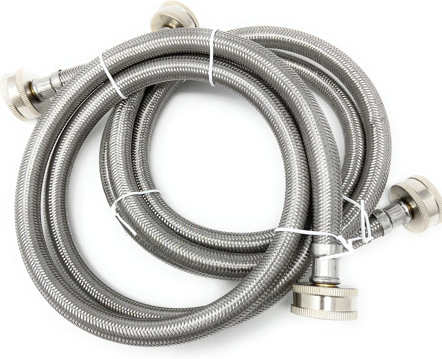 Premium Stainless Steel 4ft Washing Machine Hoses Burst Proof Leak Proof 2 Pack for Hot Cold Water