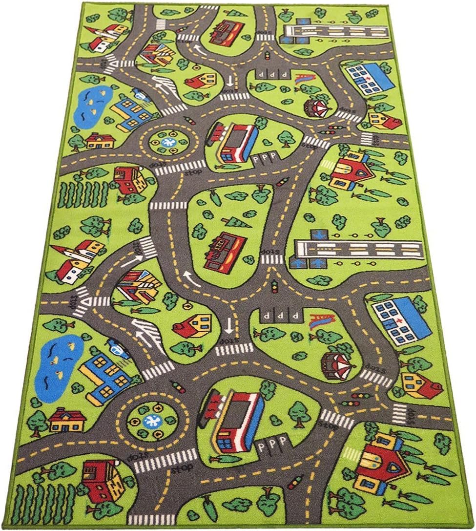 Angels 80 inches 40 inches! Kids Rug Playmat by City Life Great for Playing with Cars and Toys - Play Learn and Have