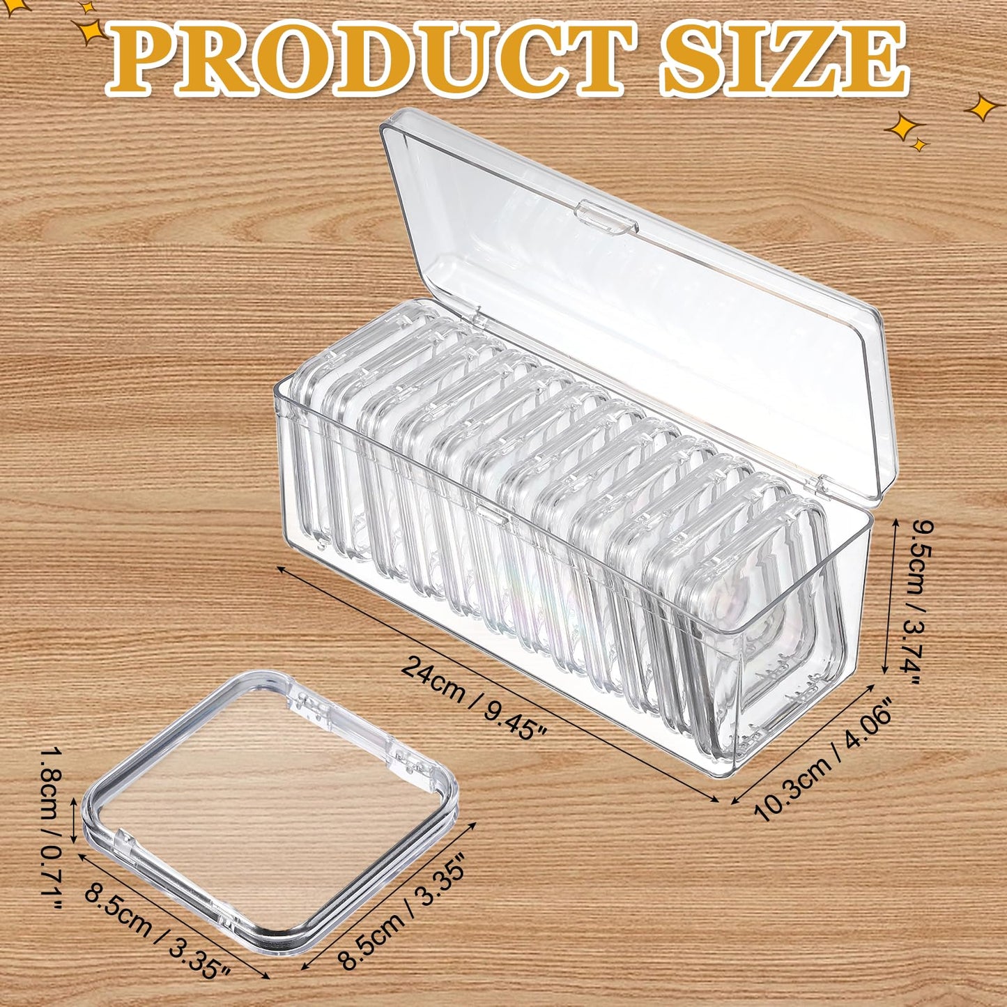 YELARXI Acrylic Jewelry Box Organizer, Bead Organizer with 12Pcs Small Boxes Clear Bead Storage Portable - Fitting for (Travel/DIY Jewelry/Earrings) 1Set & 9.5"x4"x4" & Transparent