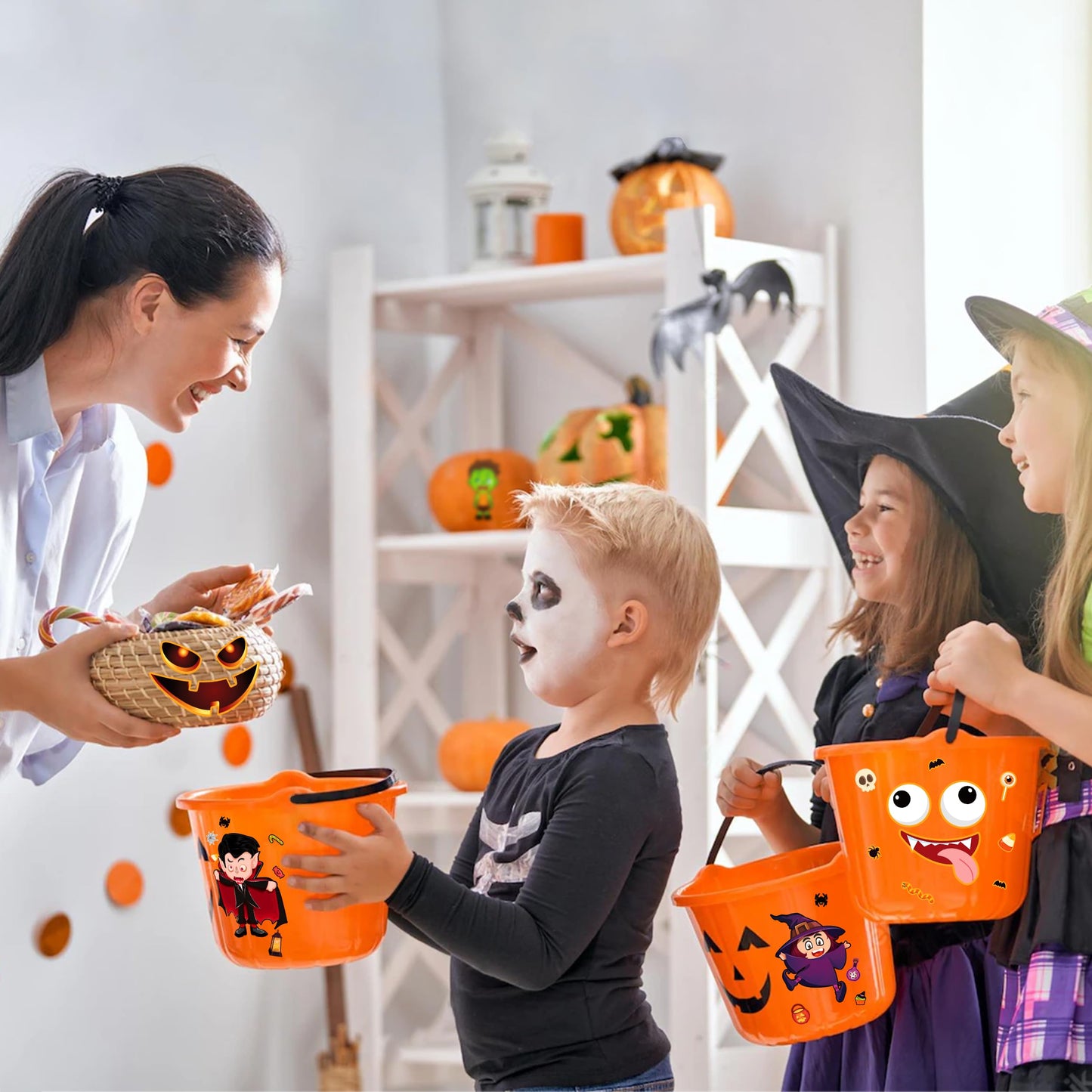 LINAYE 48 Sheets Halloween Stickers Crafts for Kids Toddlers, Make Your Own Stickers, Halloween Goodie Treat Bag Fillers Game Activities for Kids Toddlers Halloween Party Favors