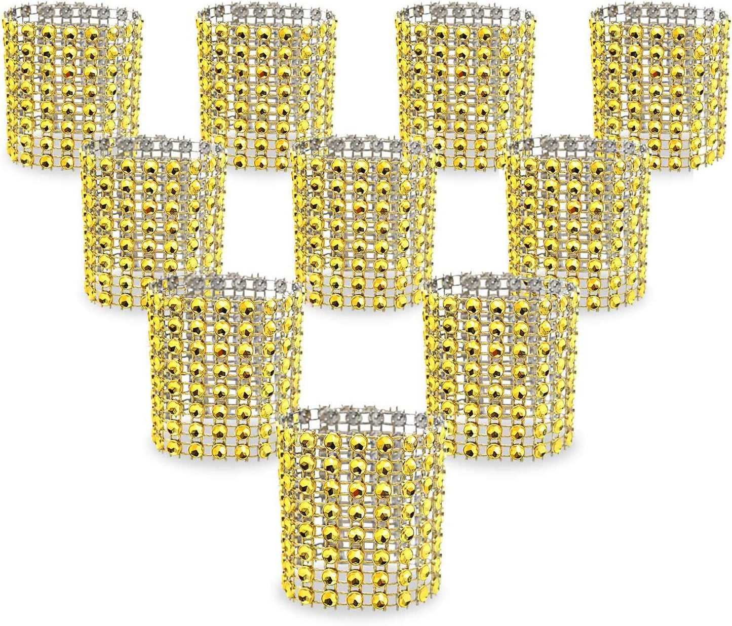KPOSIYA Napkin Rings - Pack of 60 Rhinestone Diamond Adornment for Weddings and Holiday Parties