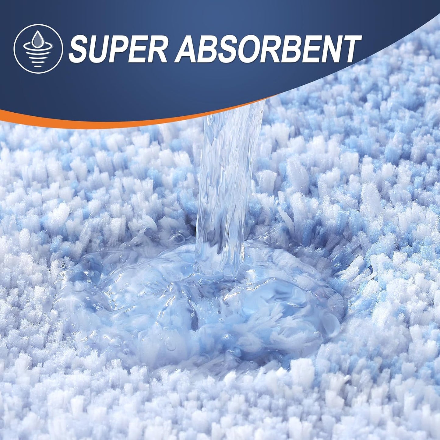 OLANLY Microfiber Bath Rugs - Extra Soft & Absorbent | Quick Dry, Washable 24x16 Light Blue Mat