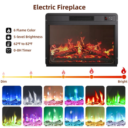 GarveeHome TV Stand with Electric Fireplace, Fireplace Entertainment Center, Farmhouse TV Stand with Cabinet Doors,for Living Room, Bedroom