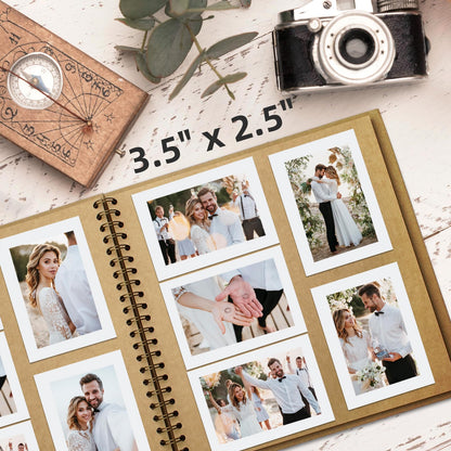 Yopih 8x8 Inch DIY Scrapbook Photo Album, Hardcover Kraft Paper Acid-Free, 20 Sheets (40 Pages), Lay Flat & Cover Customizable Memory Book for Weddings Anniversaries Guest Book Baby Family Travel