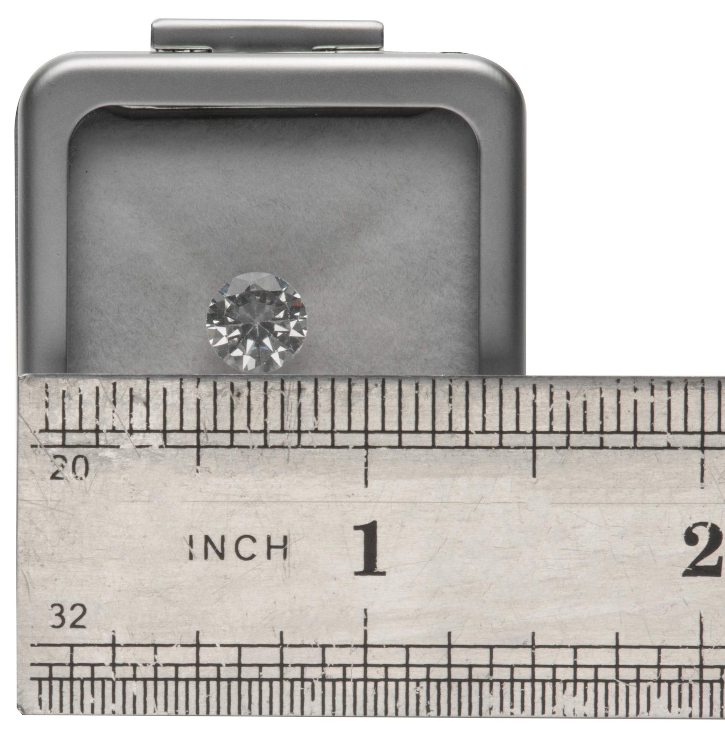 Giftop Glass Top Loose Diamond or Gemstone Display Box Case Holder Show Container Metal (Silver Small)