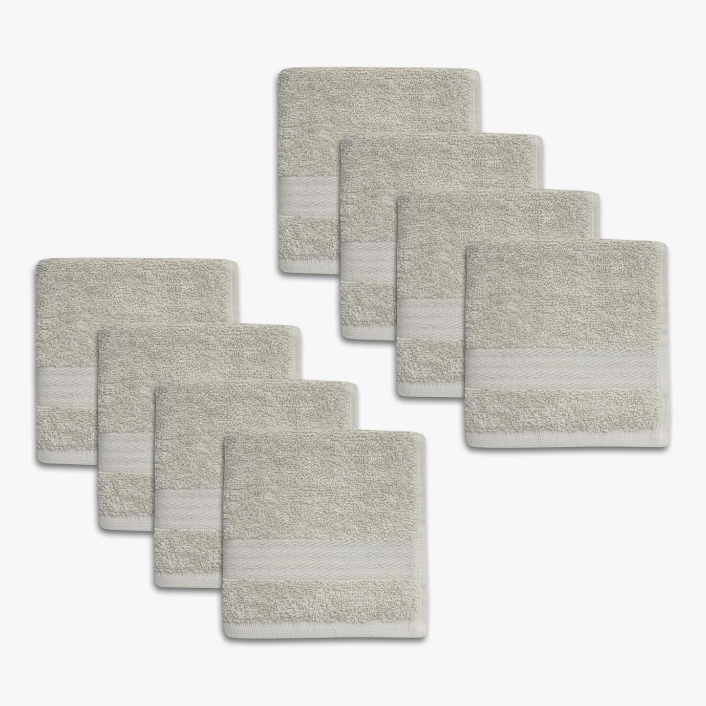 1888 8 Pack Set, Mills Premium Washcloth True Classics Premium Cotton Blend, Super Soft and Highly Absorbent Washcloths