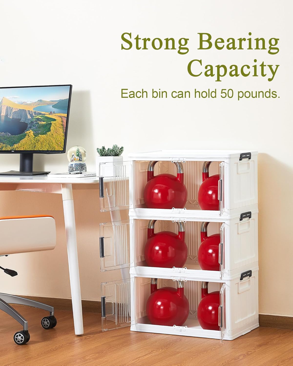 OlarHike 48QT Storage Bins - 3 Pack with 8 Packing Cubes for Organized Travel & Home Use
