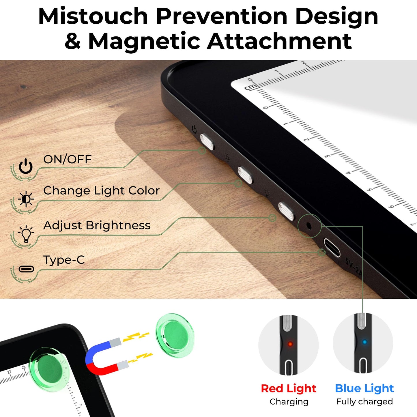 Rechargeable A4 Light Box for Tracing,Bawaslom LED Light Pad with Adjustable Stand and Strong Magnets,Ultra-Thin & Bright Tracing Board for Diamond Art,Sketching,Vinyl Weeding,Architectural Design