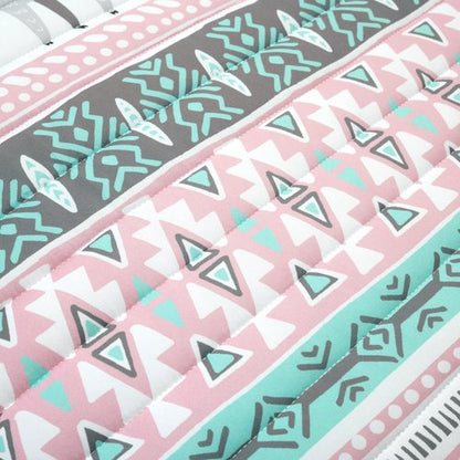 Lush Decor Boho Llama Reversible Oversized 2 Piece Quilt Set, Twin, Pink & Aqua