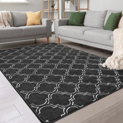4x6 Chicrug Shag Geometric Modern Area Rug for Bedroom, Feet Memory Foam Indoor Carpet, Fluffy Rug for Living Room