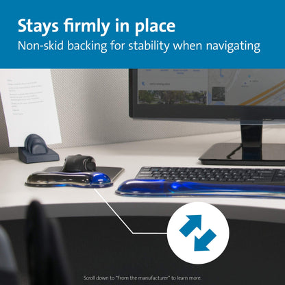 Kensington 62401 Duo Gel Wave Mouse Pad Wrist Rest, Blue