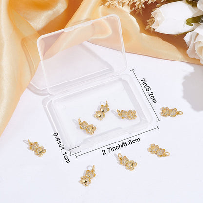 SUNNYCLUE 1 Box Bear Charms Gummy Bears Charm 18K Gold Plated Brass Charm Micro Pave Cubic Zirconia Hanging Loop Animal Charms for Jewelry Making Charm Necklace Earrings Bracelet DIY Craft
