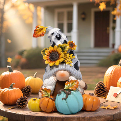 Hodao Fall Thanksgiving Pumpkin Gnome Decorations Handmade Swedish Tomte Gnome Elf for Fall Decor Gift - Thanksgiving Party Centerpiece Decor - Autumn Gift for Dinner Table & Home Display (Grey-2)