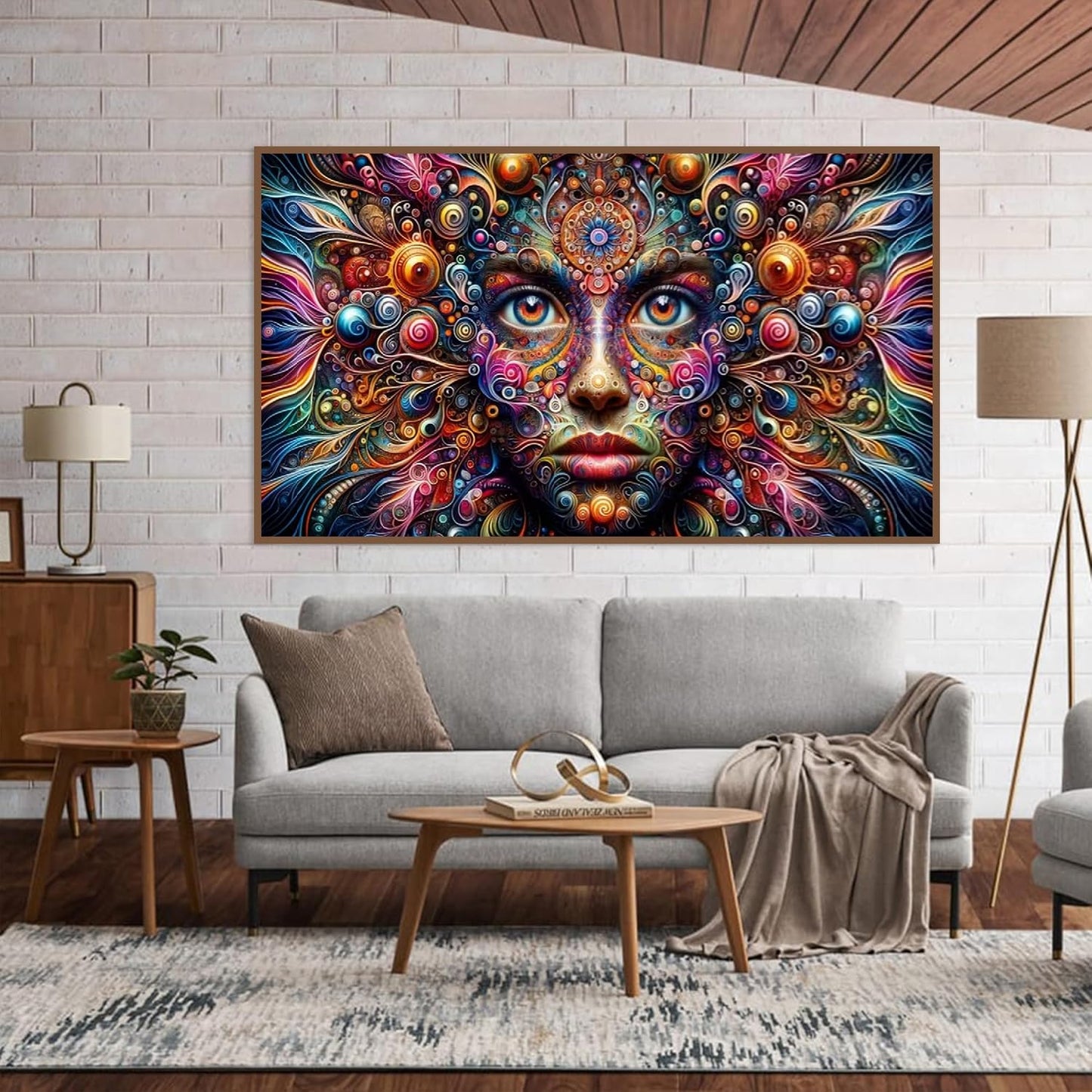 COHAYISY Large 5D Face Diamond Painting Kits Modern Abstract Art, DIY Full Drill Diamond Art for Adults, Home Wall Decoration 15.7x27.5 inch