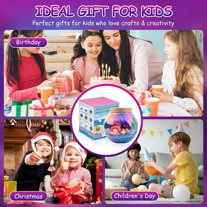 Mileonaim Mermaid Terrarium Kit for Kids - LED Night Light with Remote, DIY Arts and Crafts Birthday Gifts, Mermaid Gifts for Girls Ages 6-12