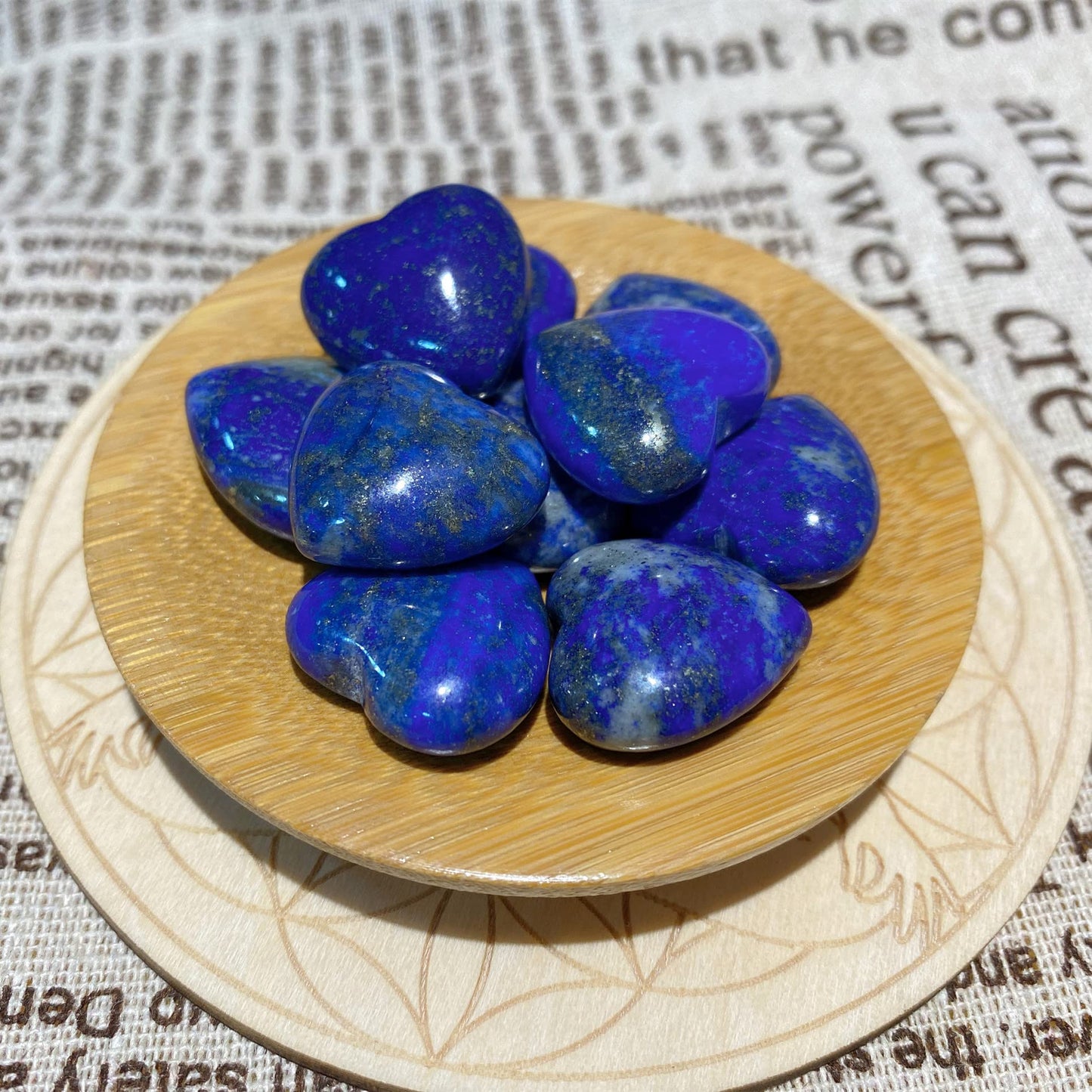 10 PCS Lapis Lazuli Natural Heart Crystals Set Thicken Heart Shaped Polished Stones Palm Love Gemstones Bulk Wholesale Reiki Energy Balancing Meditation Carved Palm Worry Stone Gift