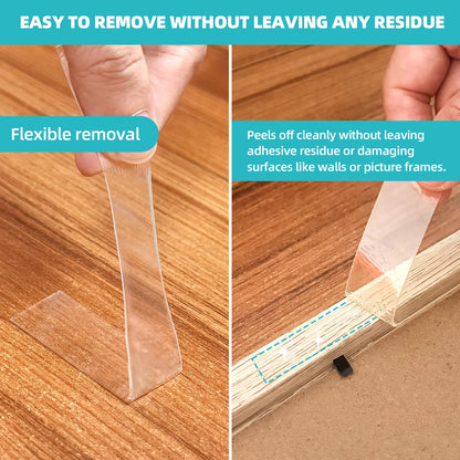 P7yaumy Double Sided Tape Heavy Duty 1.2in×20ft, Nano Tape Double Sided, Removable Traceless Two Sided Adhesive Tape, Clear Mounting Tape Double Sided Tape for Walls, Hanging Picture,Poster,Carpet