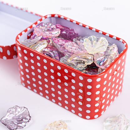 AUEAR, 6 Pack Mini Trinket Coin Box Flower Pattern Containers with Lid for Jewelry Storage Case Tinplate (Random Color)