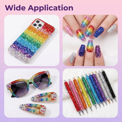 30000 Pcs Resin Jelly Rhinestones for Bedazzling, 24 Colors 3mm Flatback Rhinestones Kit with 3 Craft Glues & Tools, All-in-One Bedazzler Kit for Tumblers, Clothes, Crafts