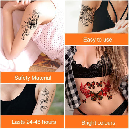 CARGEN Printable Temporary Tattoo Paper for Inkjet & Laser Printer - 10 Sets 8.5"x11" DIY Custom Body Art Transfer Decal for Realistic Long Lasting Tattoos - for Party, Halloween, Birthday, Cosplay