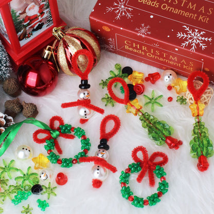 GYGOT Christmas Crafts,36 Sets Beaded Ornament Kit-Including 12 PCS Snowman/12 PCS Christmas Tree/12 PCS Wreath,Xmas Party Holiday Craft Tree Decorations (Assembly Needed)