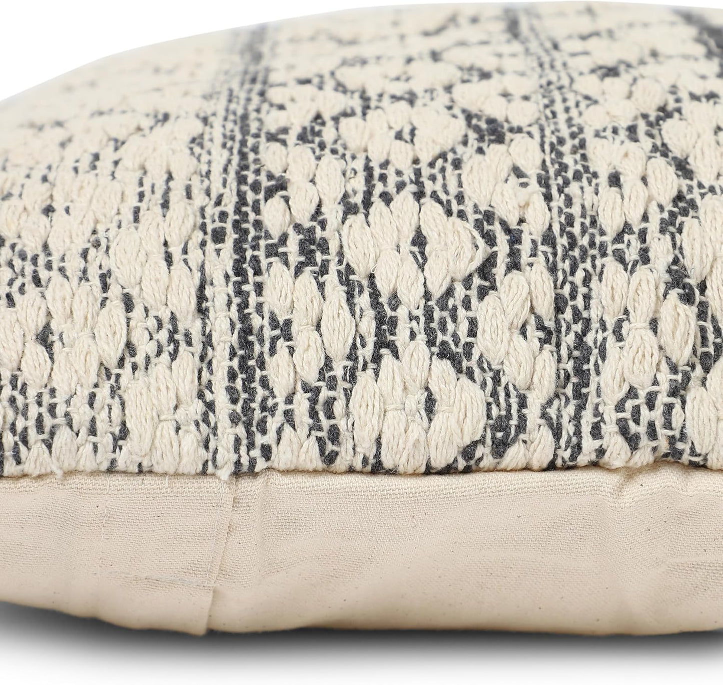 Set 100% (18x18 Pack 2 REDEARTH Tufted Throw Pillow Cushion Covers - Boho Textured Woven Decorative Cases for Couch
