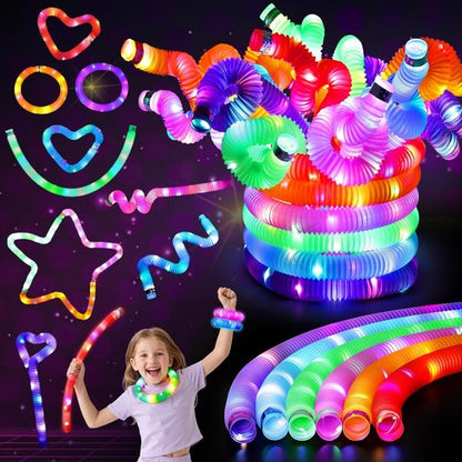 LovesTown 24PCS Glow Sticks - Light Up Party Favor Supplies for Kids | Neon Necklaces & Bracelets