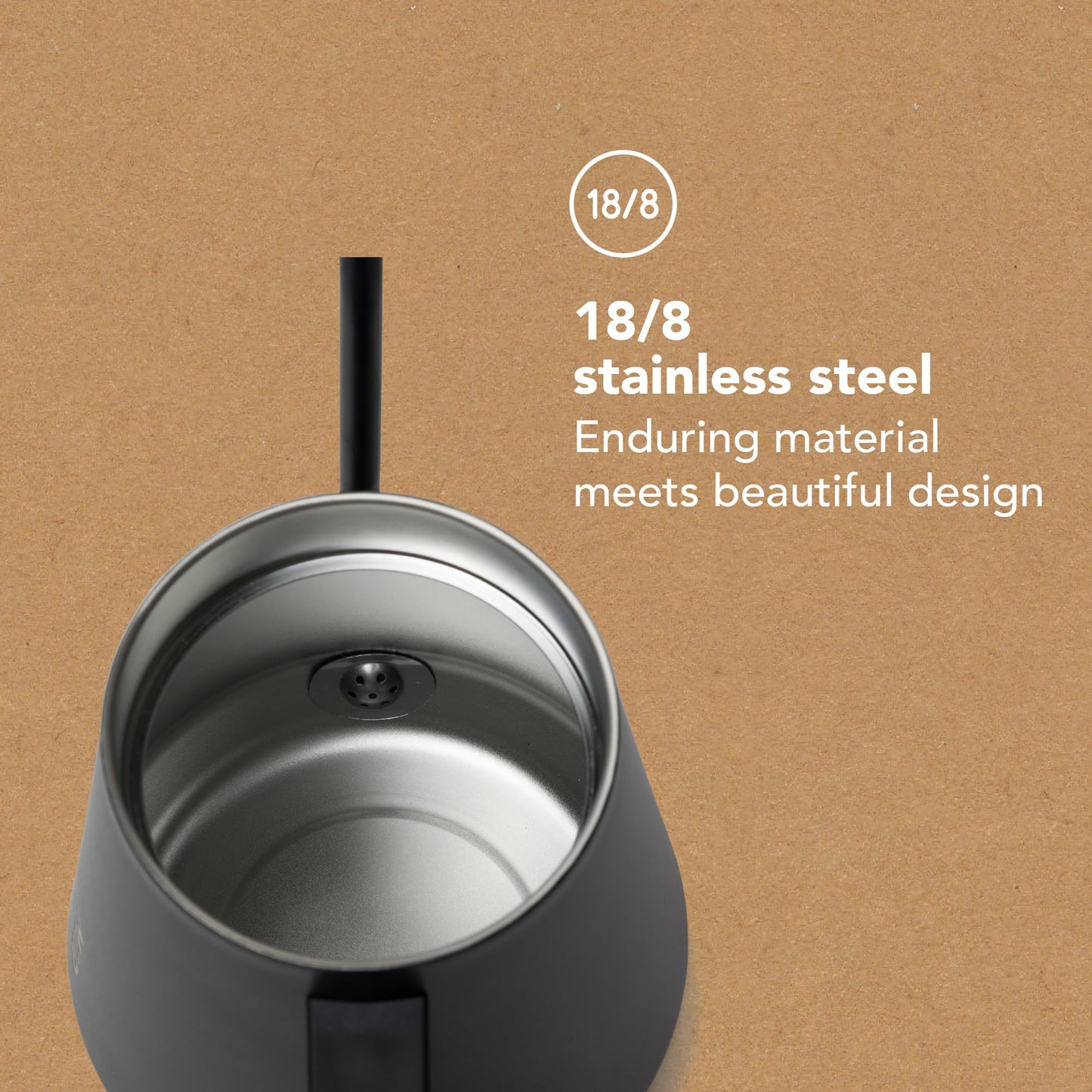 MiiR New Standard Pour-Over Kettle - Precision Angled Spout & Thermometer for Perfect Brewing, 1L Kettle for Smooth Pour-Over