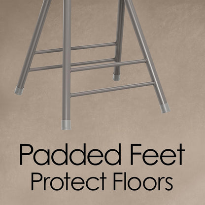Lavish Home Folding Stool - Backless 24-Inch Stool with 225lb Capacity for Kitchen or Rec Room (Blue)