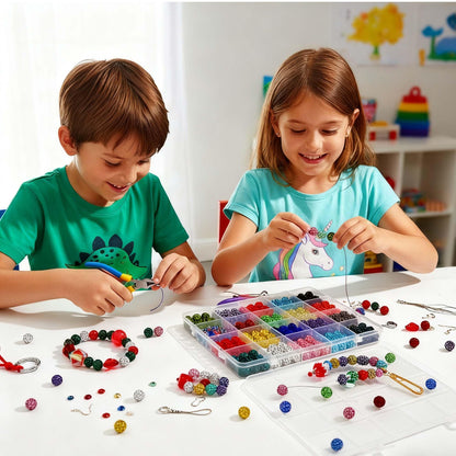 MINIMISSMIANYC 180PCS Rhinestone Beads Jewelry Making kit，10mm Crystal Color Round Sparkle Clay Beads Disco Ball Bulk Baseball Necklace Bracelets Earrings Keychain Bag Charm DIY Crafts