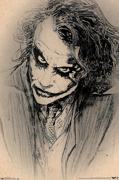 Trends International Premium Wall Poster, Dark Knight-Sketch, 22.375" x 34"