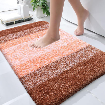 OLANLY Bathroom Runner Rug - Extra Soft & Absorbent Microfiber Mat | 70x24, Quick Dry, Rubber Backing, Orange