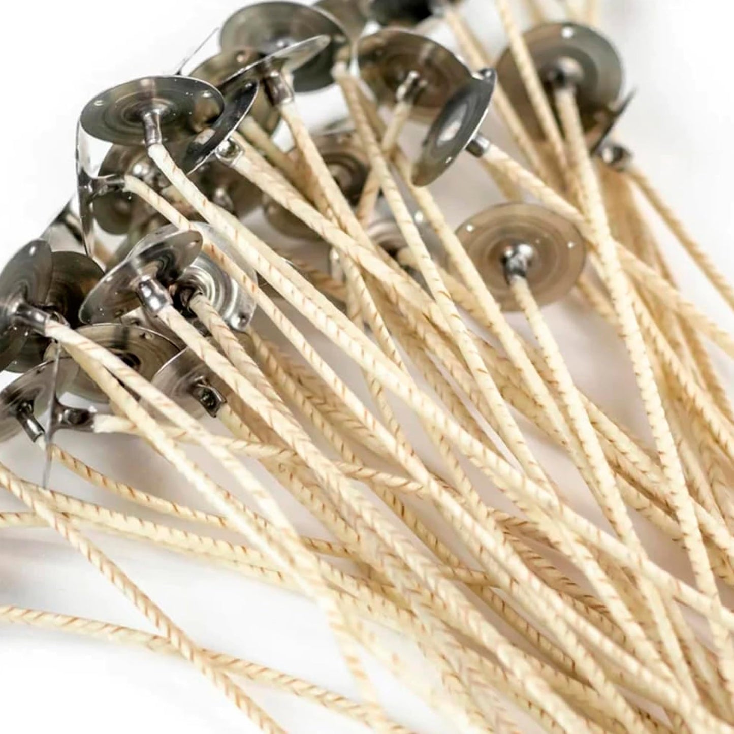 EAP Innovations HTP-104 Candle Making Wicks, Pre-Tabbed, Rigid, Self-Trimming Wicks for Candlemaking, Works with Paraffin, Gel & Vegetable Wax, 6" Length, Pack of 100