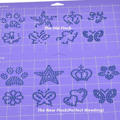 GLOCTO Magic Flock 12" x1Yard and Hotfix Tape 2yards for Rhinestone Template Stencil Rhinestone Flock for Hotfix Rhinestones for Any Cutting Machines