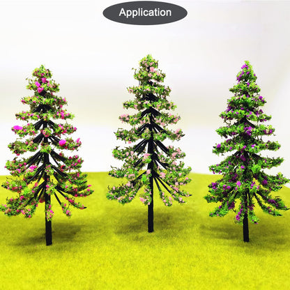 PrettyLife Miniature Flower Grass Cluster Tufts Material Colorful for DIY Mini Dollhouse Fairy Garden Tree Railway Simulated Static Scenery Micro Landscape Model (Rose)