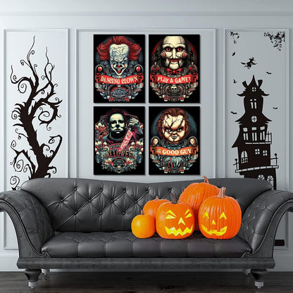 6 Pack Halloween Diamond Painting for Adults - 5D Horror Diamond Art Kits for Adults,Full Drill Diamond Dots DIY Diamonds Pictures Gem Crafts for Home Wall Decor Gifts(11.8x15.7inch)