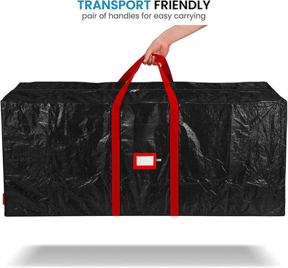 Zober Christmas Tree Storage Bag - Waterproof Protection for 7.5 Ft Trees - Durable Handles & Label Slot - Black