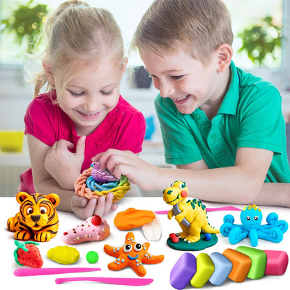 FAGNBED Air Dry Clay 138 Colors, Modeling Magic Clay Set with 5 Sculpting Tools, Arts Crafts Gift for Kids and Beginners