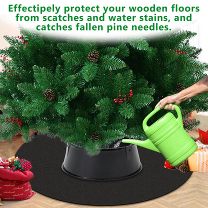Sibosen 30" Christmas Tree Stand Mat Black Non-Slip Felt Christmas Tree Mat Tree Floor Protector from Spills Scratches Christmas Home Decor for Winter Xmas Holiday Under Tree to Protective Floor