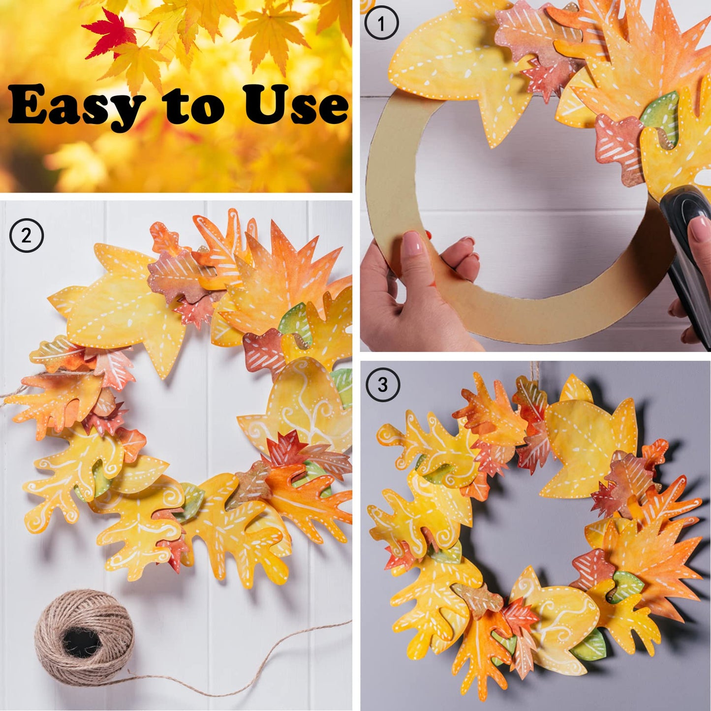 40 Pieces Hanging Round Wreaths Paper Round Christmas Hanging Ornaments Decorations with Twine for Wedding DIY Craft Festival Christmas Valentine's Day Decoration