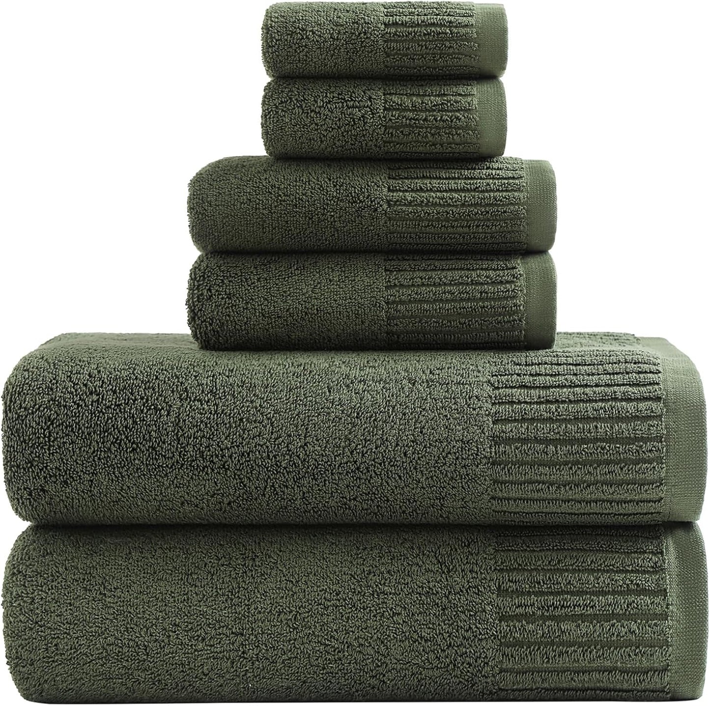27.5x55 Inches Set 6 100 650GSM Green,6PCS) YTYC Luxury Bath Towels of Large, Percent Cotton Super Absorbent Soft