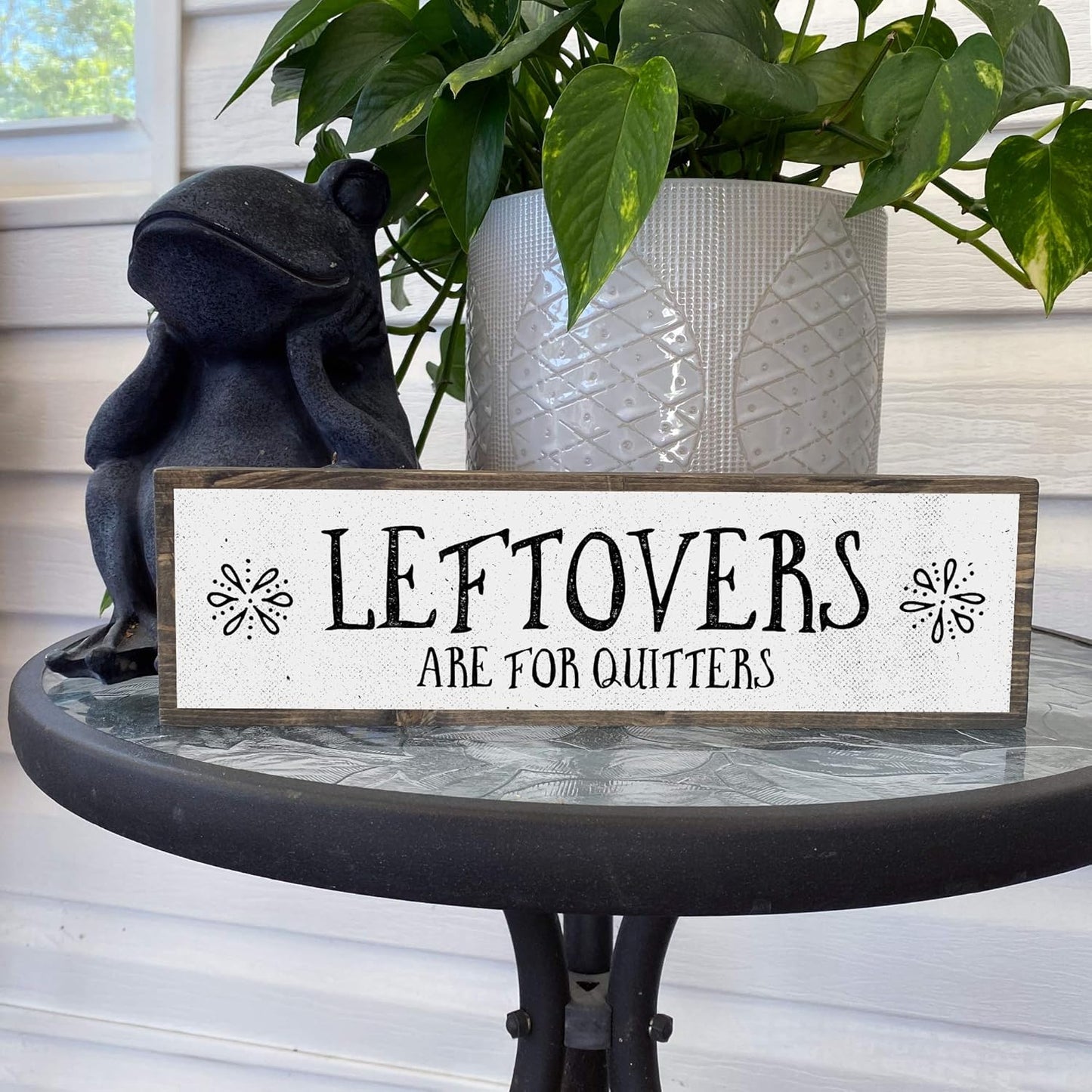 Thanksgiving Wood Signs (Medium - Leftovers Are For Quitters, Wood And Metal)